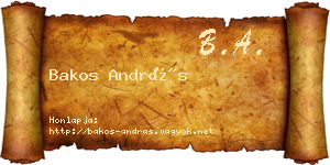Bakos András névjegykártya