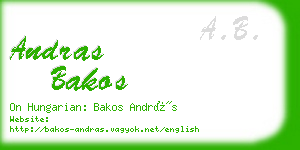 andras bakos business card